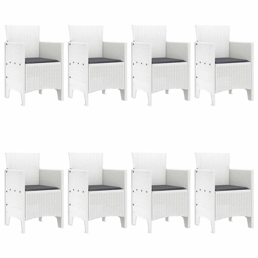 Set da Pranzo per Giardino 9 pcs Bianco Polipropilene 3378585