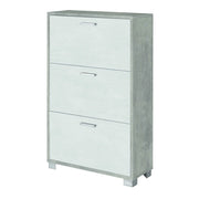 SCARPIERA CEMENTO 70X29XH118CM 3 RIBALTE BIANCHE