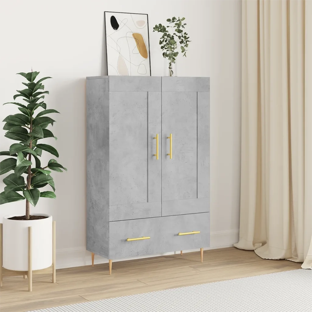 Credenza Grigio Cemento 69,5x31x115 cm in Legno Multistrato 830312