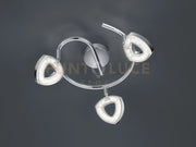Faretto TOURS girandola 3 spots LED integrati in diffusore triangolo cromato R82139106