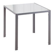Tavolo da pranzo - quadrato per 4 - piano in vetro temperato - grigio - moderno - per cucina e sala