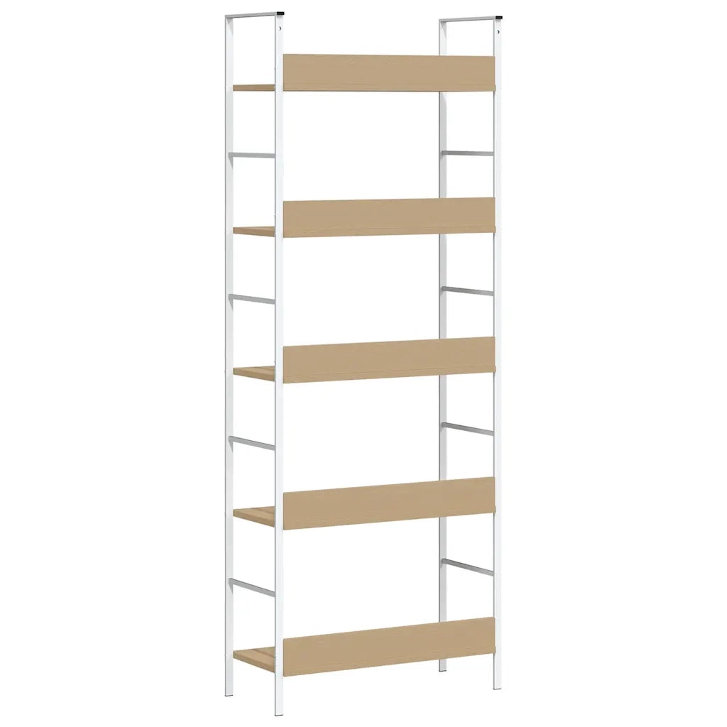 Scaffale Libri 5 Ripiani Rovere 60x27,6x158,5 Legno Multistrato 288229