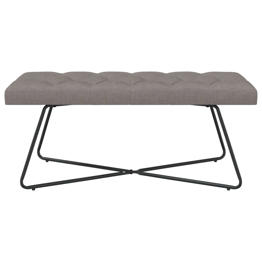 Panchina con bottoni imbottiti Tortora 110 x 40 x 46 cm Tessuto 42038377
