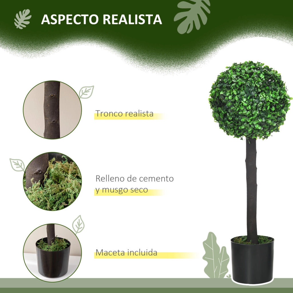 Set 2 Arbusti Artificiali Decorativi ¨C zephmum ¨C Verde ?20x60 cm