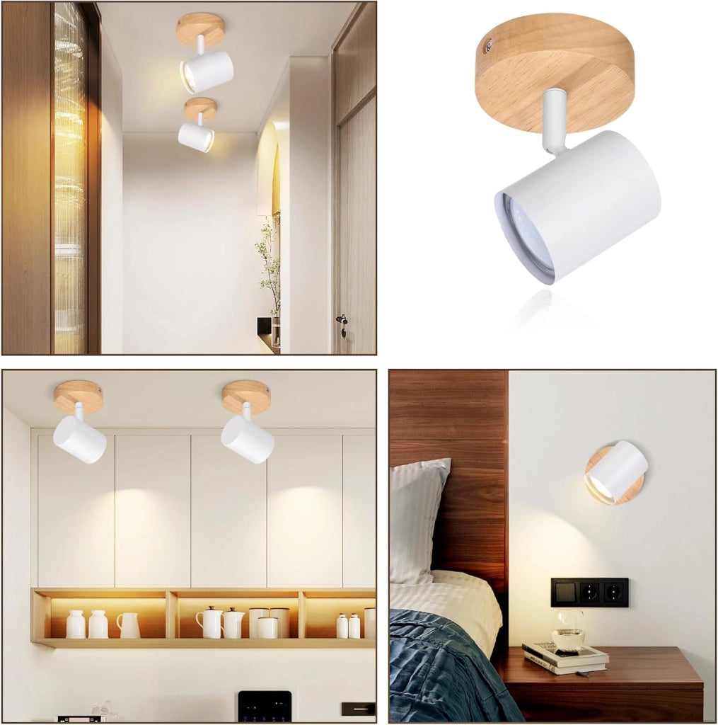 ZMH Faretto da soffitto 1 fiamma GU10 girevoli 350° per corridoio