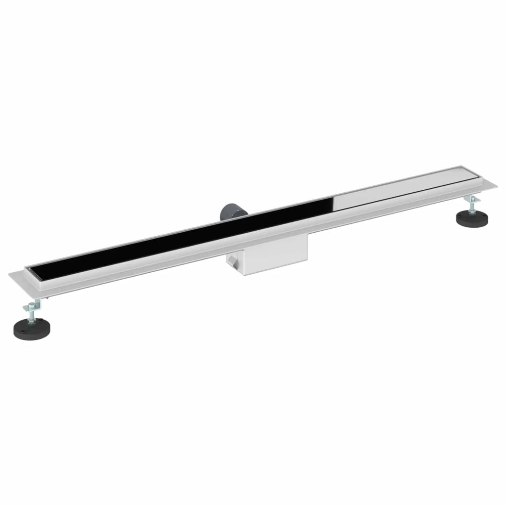 Drenaggio doccia con copertura in vetro Nero 90 cm CFW3675910