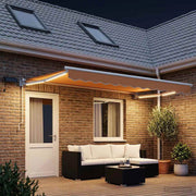 Tenda retrattile manuale con LED Sabbia 3426358