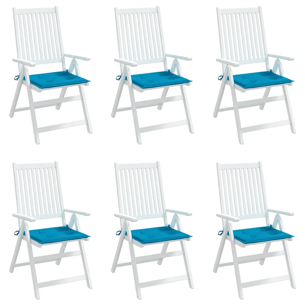 Cuscini per Sedia 6 pz Blu 40x40x3 cm in Tessuto Oxford