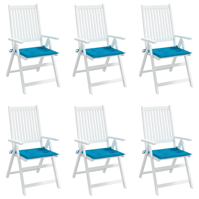 Cuscini per Sedia 6 pz Blu 40x40x3 cm in Tessuto Oxford