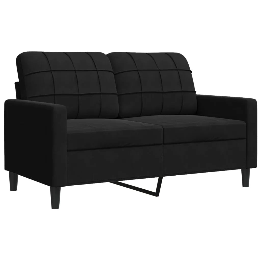 vidaXL Set di Divani 3 pz con Cuscini e Rinforzi Nero in Velluto