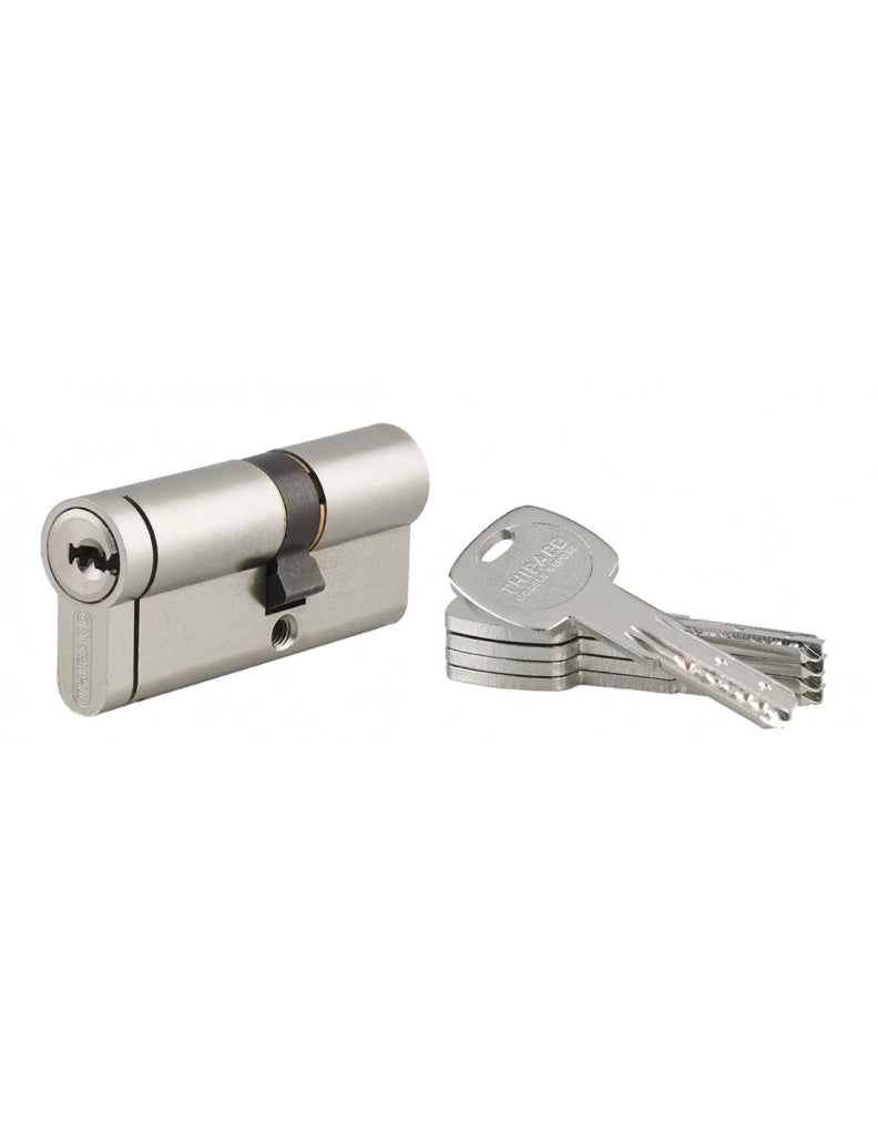 Cilindro Transit 2 30 x 40 mm, nichelato, anti-perforazione, anti-scasso, 5 chiavi – THIRARD