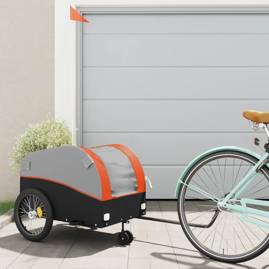 Rimorchio da Bici Nero e Arancione 45 kg in Ferro CFW5669247