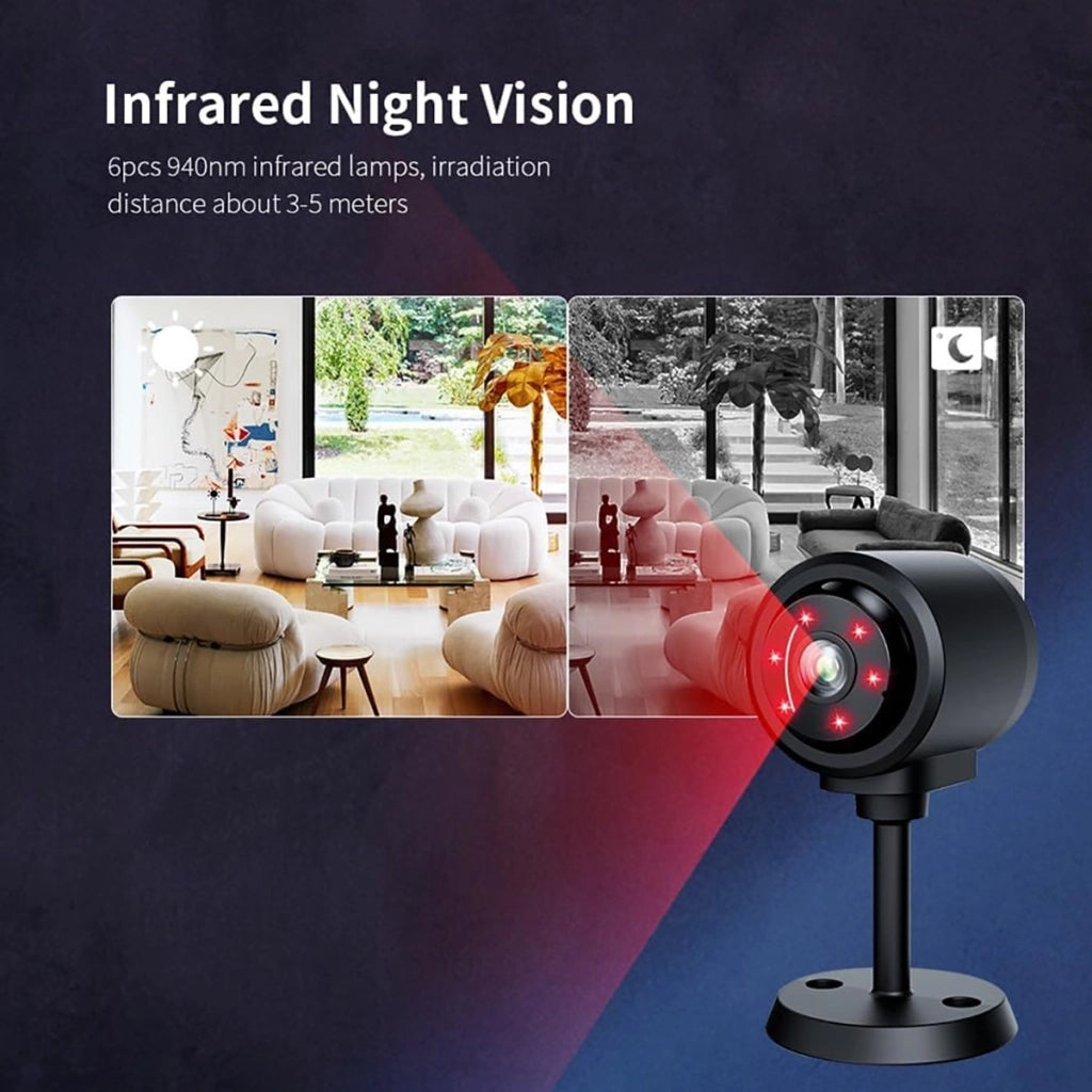 TELECAMERA IP WI-FI SMART 2MP SENZA FILI INTERNO VIDEO SORVEGLIANZA NOTTURNA APP