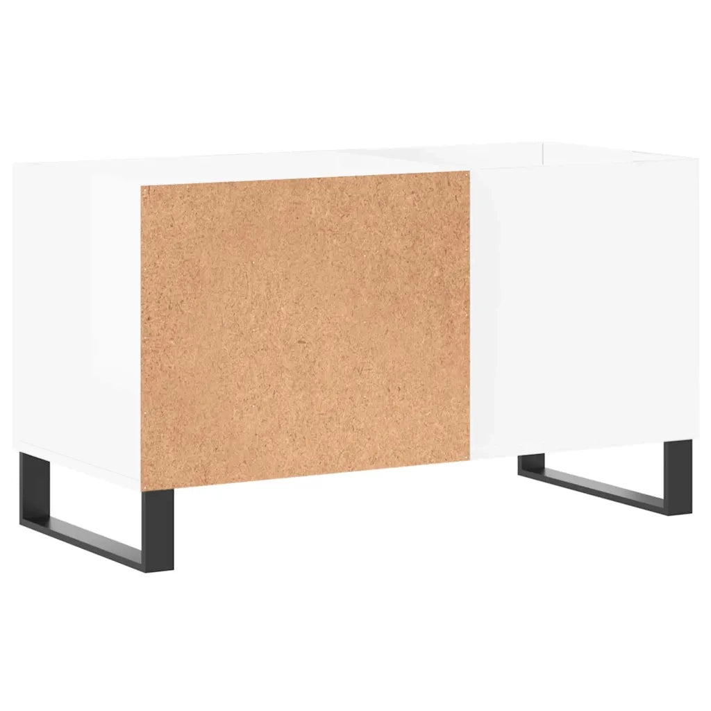 Mobile Porta Dischi Bianco Lucido 85x38x48 cm Legno Multistrato