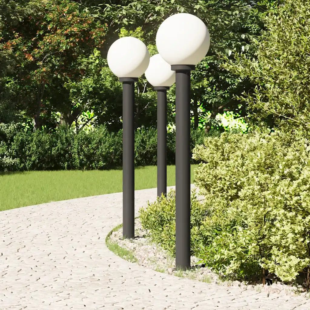 Lampioni a palo 3 pz 120 cm Nero IP44 4006114