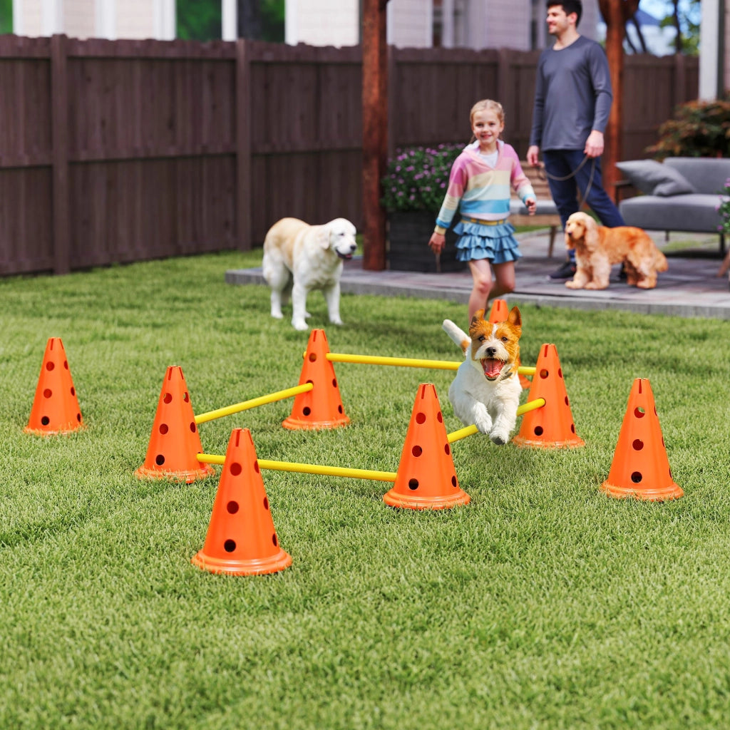 Set di Agilit¨¤ per Cani con 8 Coni e 8 Barriere ¨C Zephmum ¨C Verde