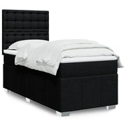vidaXL Giroletto a Molle con Materasso Nero 90x200 cm in Tessuto