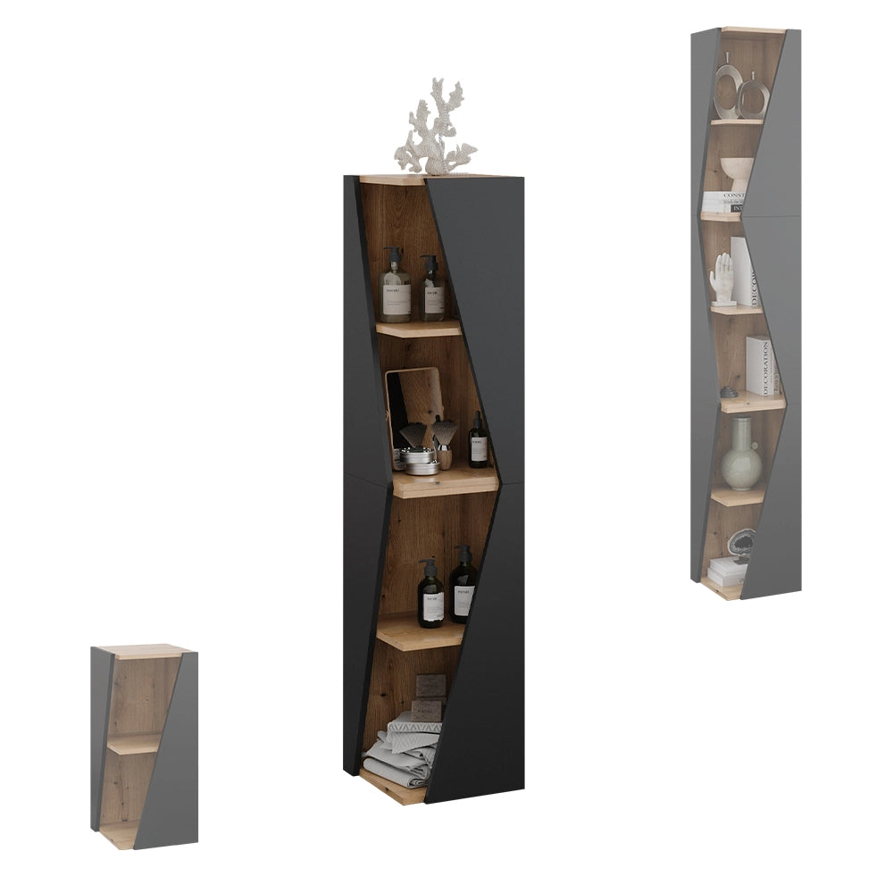 Armadio per il bagno Benno Antracite 31.6 x 70.5 cm con 3 ripiani Vicco