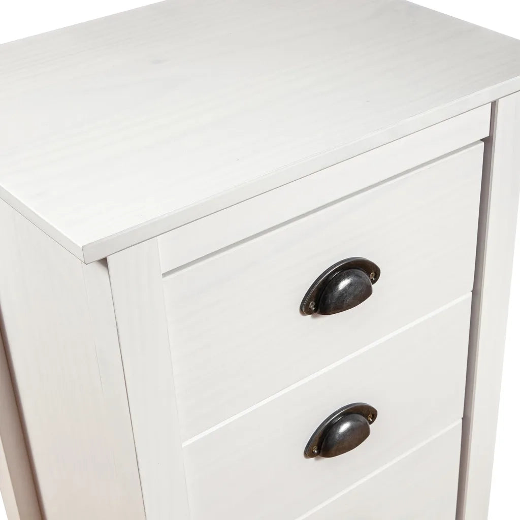 Credenza Hill Bianca 46x35x80 cm in Legno Massello di Pino cod mxl 52307
