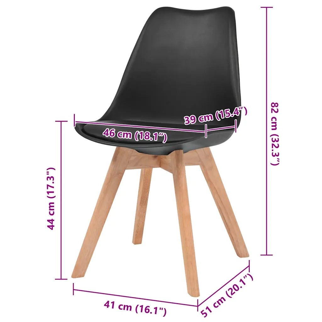 Sedie da Pranzo 2 pz Nere in Plastica 244787