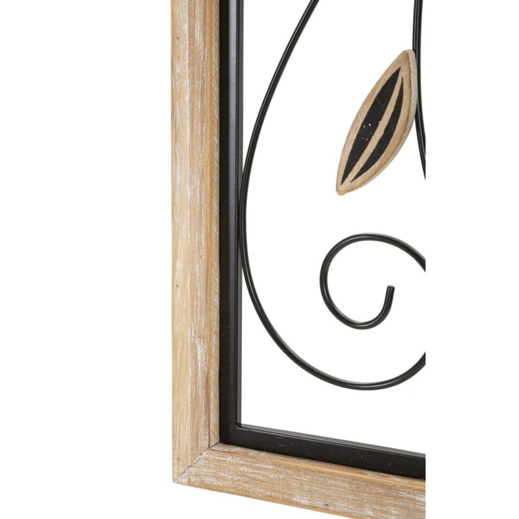 Decorazione in Metallo 3D Fiori 47, Marrone, Metallo, 26x2,5x60 cm