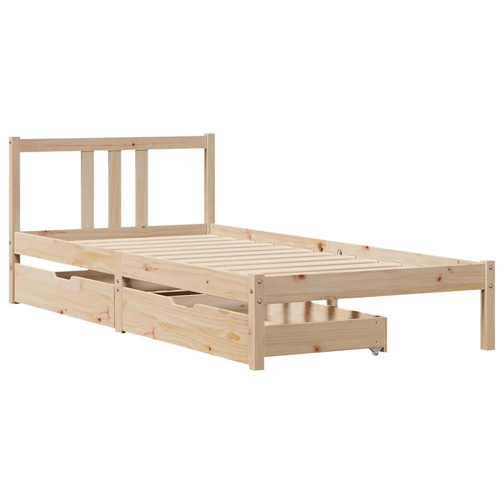 vidaXL Letto senza Materasso 75x190 cm in Legno Massello Pino