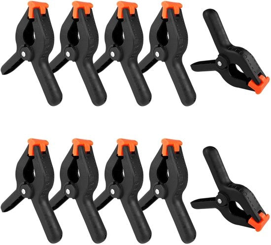 Set di Spanklem da 10 pezzi - Spanklem in Nylon Nero - Klemme di Alta Qualità - Resistente e Solida - Per Lavorazione del Legno - Apertura Massima 50 mm - Klem