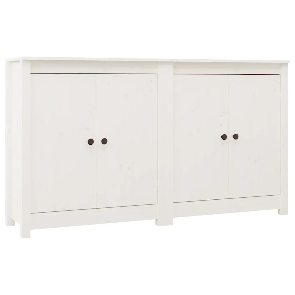 Credenze 2 pz Bianco 70x35x80 cm in Legno Massello di Pino cod mxl 13879