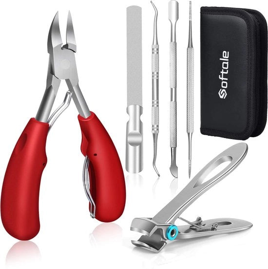 Pedicure teennagelknipper professionale, super scherpe nageltang per teennageli ingegroviti e duri. Pedicure teennagelsnijder in acciaio inossidabile. Set di vijlatura e forbici per unghie con manico morbido.