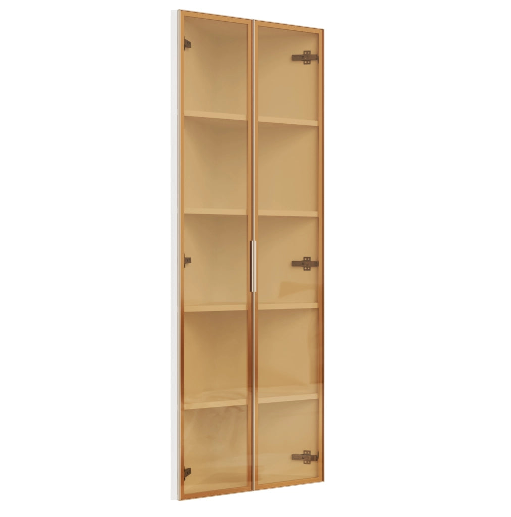 Vetrina angolare LED bianca 62 x 35 x 160 cm