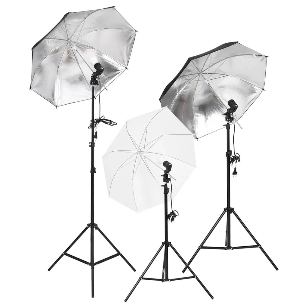 Kit per studio fotografico con illuminazione e fondale nero 02_0042417