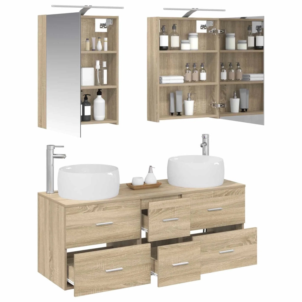 Set di mobili per il bagno 5 pcs Rovere Sonoma 3407033