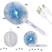 Trade Shop - Racchetta Zanzare Elettrica Lampada Antizanzare 2 In 1 Ricaricabile Uv Insetti -