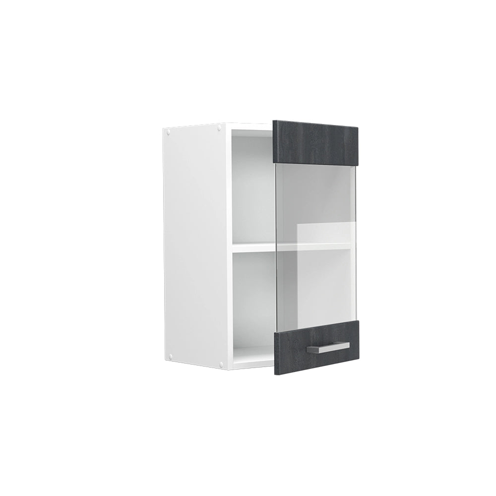 Vicco Mobile da cucina in vetro Calcestruzzo nero 40 cm