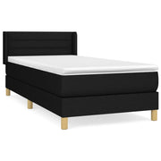Letto singolo | Letto per adulti | Giroletto a Molle con Materasso Nero 80x200 cm inTessuto