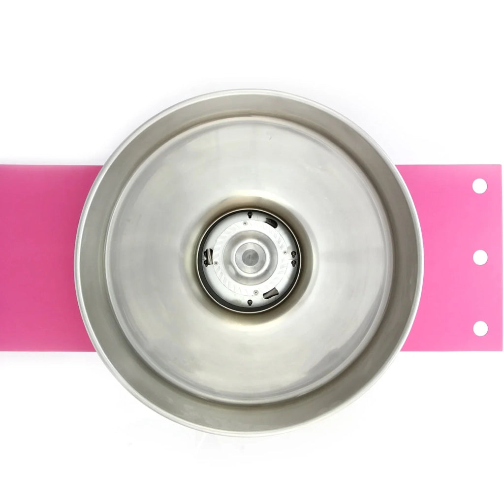 Macchina Zucchero Filato Retrò Rosa con Carrello 50 cm Acciaio Inox