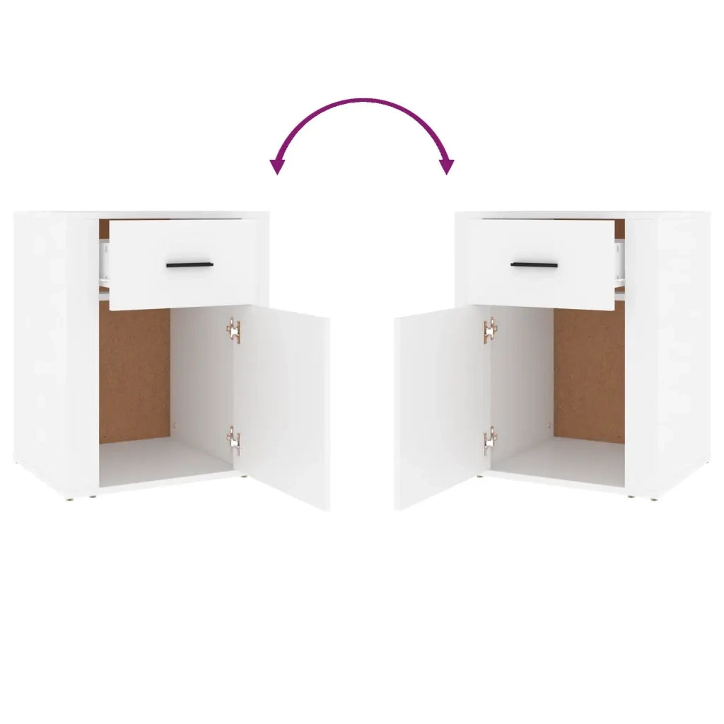 Comodino Bianco 50x36x60 cm in Legno Ingegnerizzato 816720
