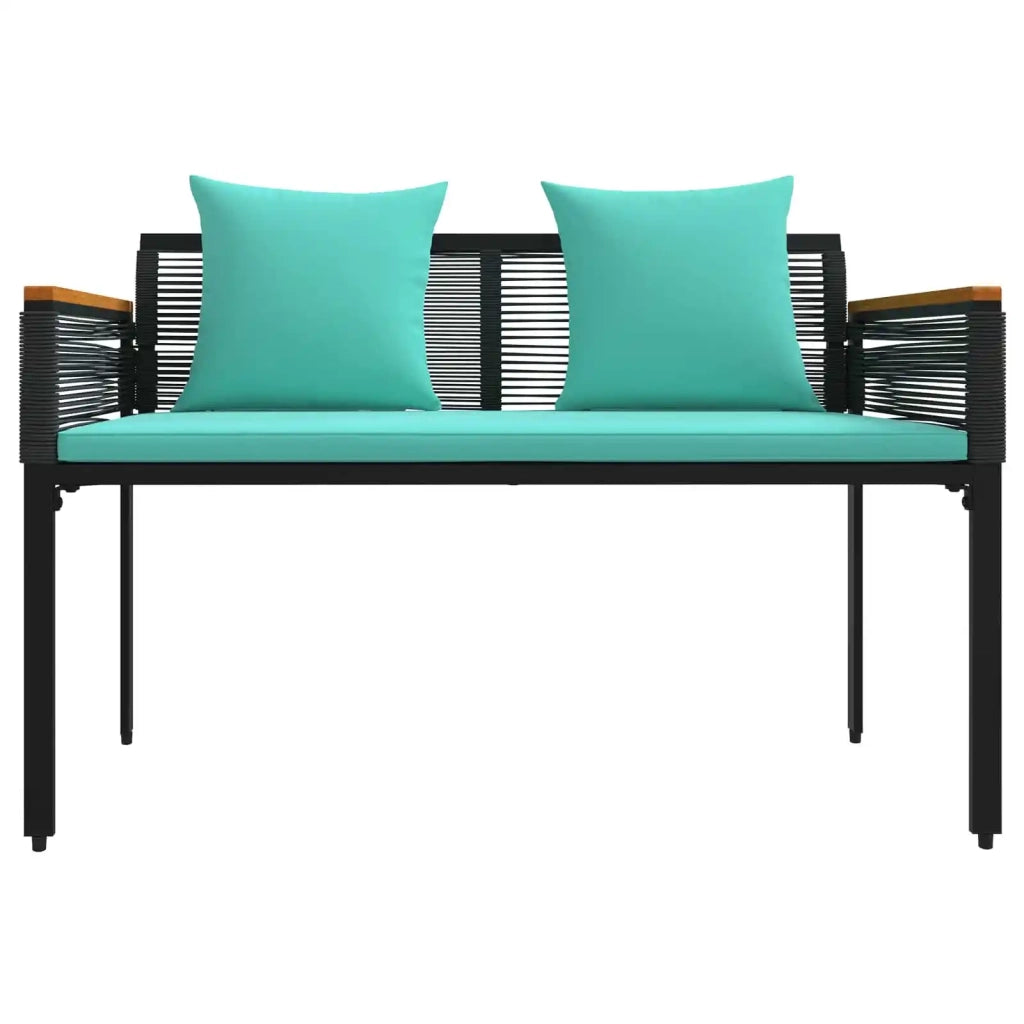 Panchina da esterno Nero e Turchese 117 x 54 x 74.5 cm