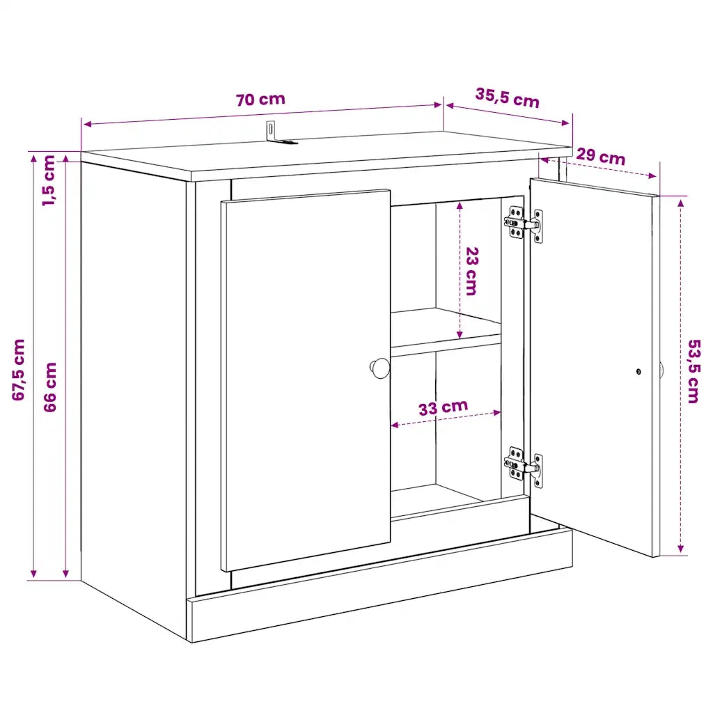 Credenze 3 pz Grigio Cemento in Legno Multistrato 3185219