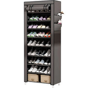 Armadio Scarpiera in tessuto con anta con cerniera 160x60x30 cm (Grigio)