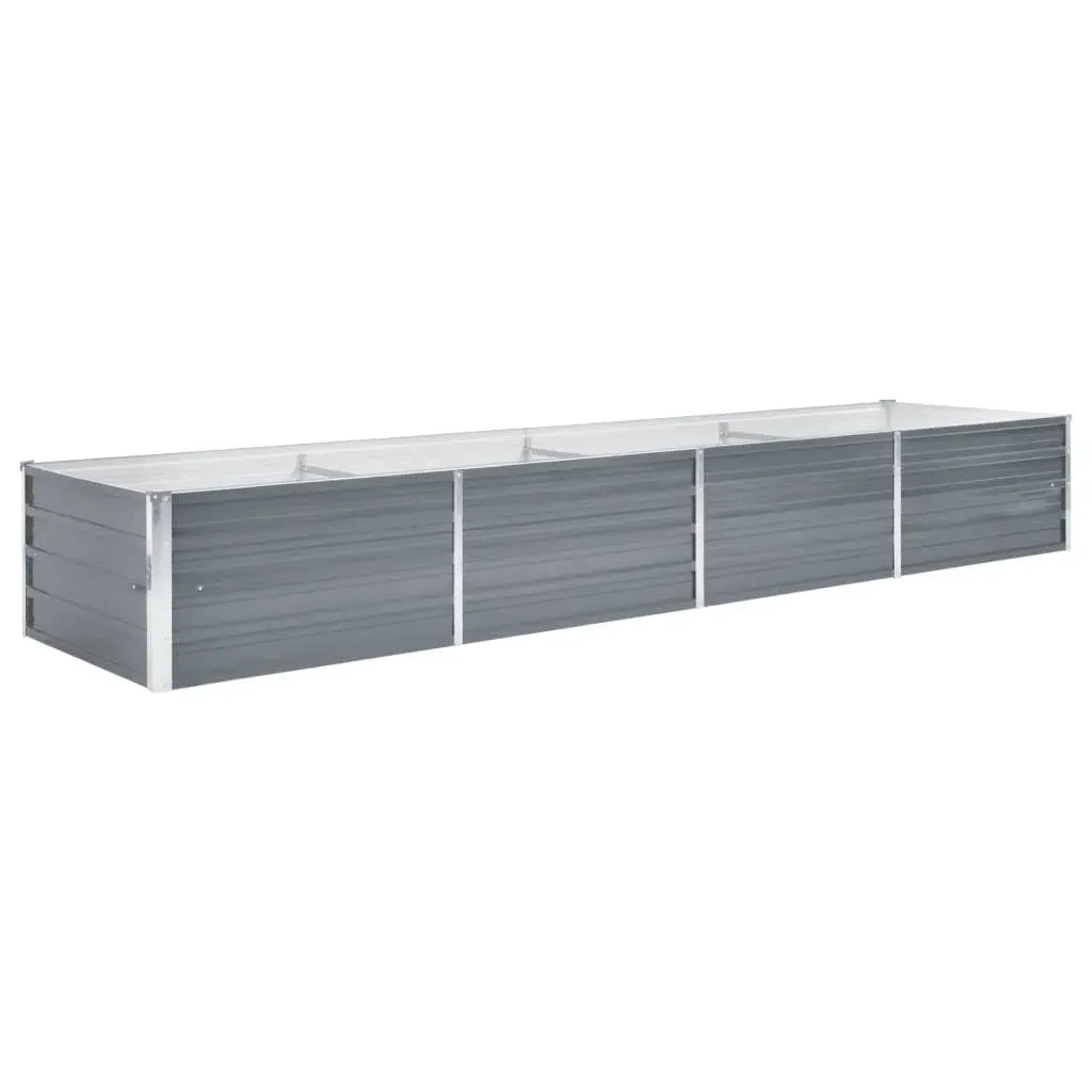 Fioriere | Cassetta per fiori | Letto Rialzato Giardino in Acciaio Zincato 320x80x45 cm Grigio