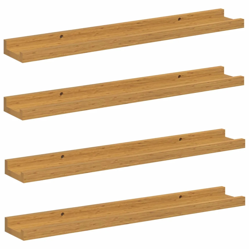 4 pz Scaffale da parete | Ripiano a parete | Mensola a parete Beige 60 x 9 x 3 cm Legno multistrato