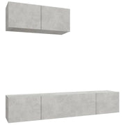 Set di mobili da 3 pezzi tra cui armadio credenza mobile TV televisore per soggiorno camera da letto salotto legno ingegnerizzato grigio 02_0024498