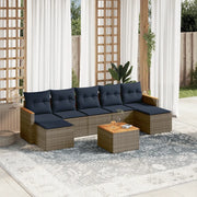 Set Divani da Giardino 8 pz con Cuscini Grigio in Polyrattan 3226243