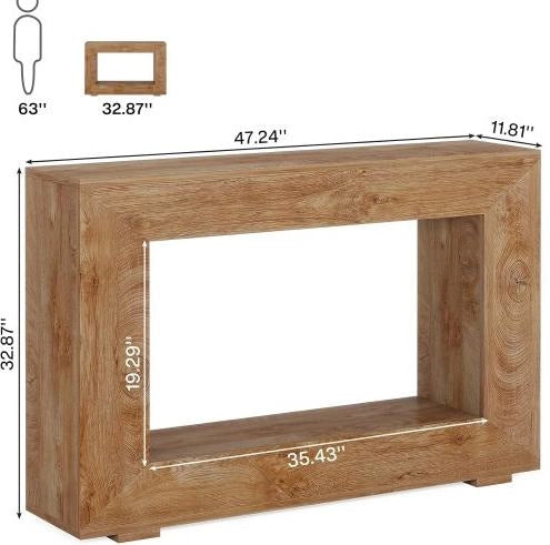 TAVOLO CONSOLLE 120x30x83,5 cm Marrone in pannello di legno Stile rustico