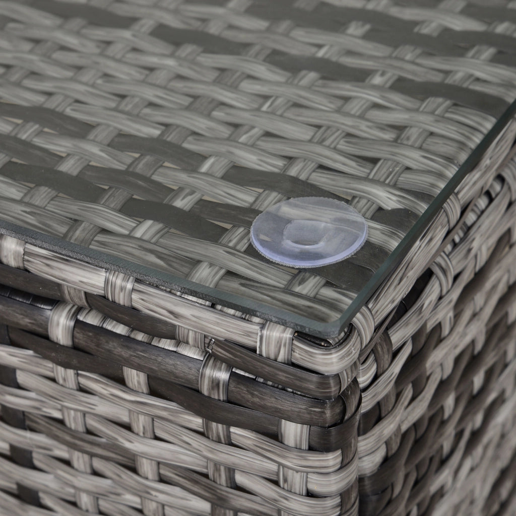 Tavolino da giardino ¨C zephmum ¨C Polyrattan grigio 85x50x39 cm