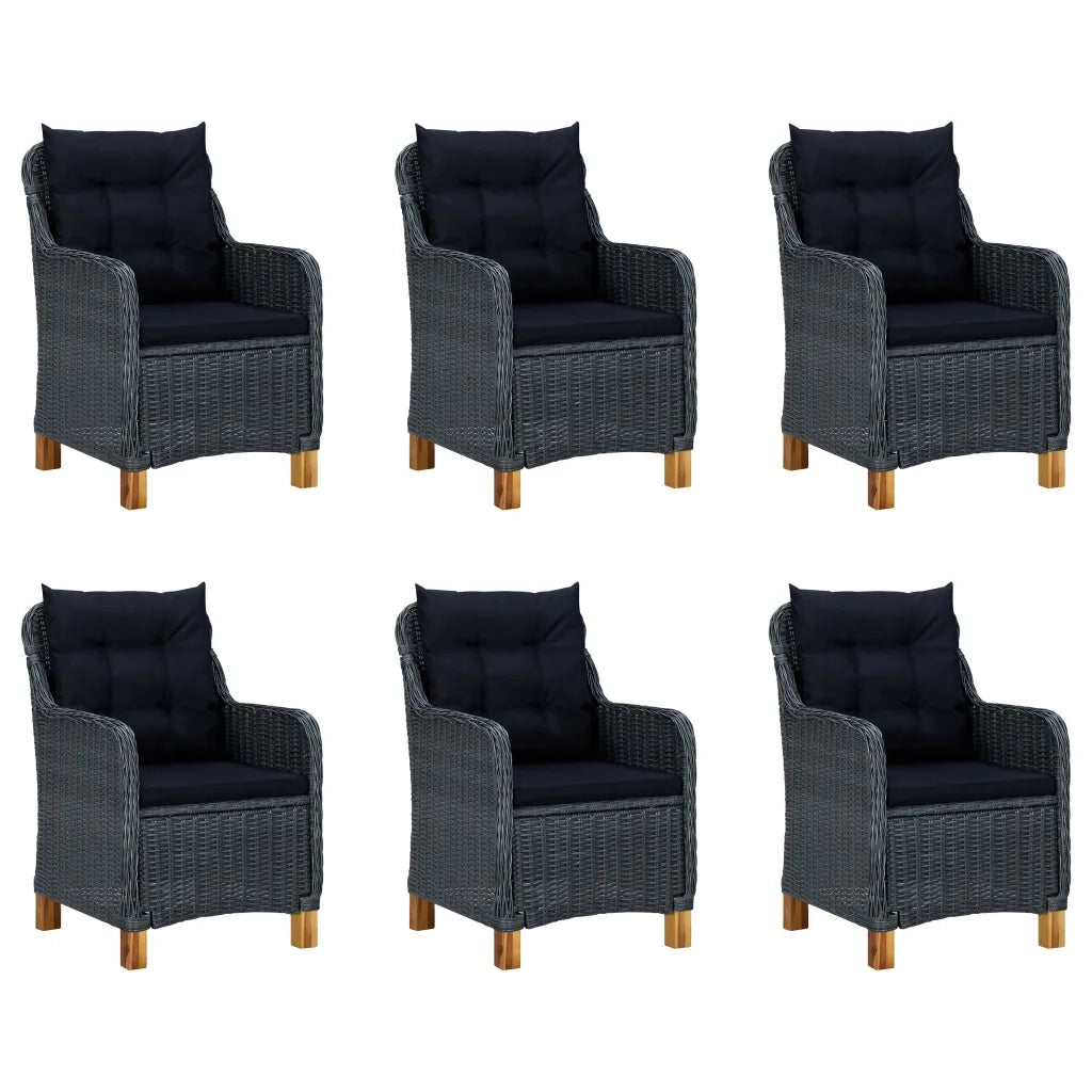 Set Mobili da Pranzo per Giardino 7 pz Grigio Scuro 3068848
