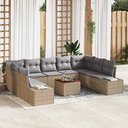 Set Divano da Giardino 10 pcs beige e grigio chiaro