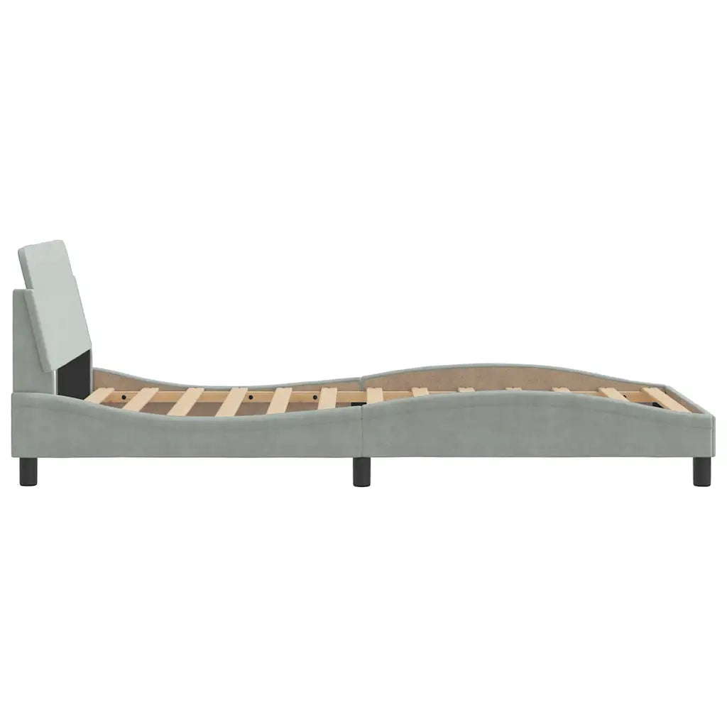 Giroletto-Struttura Letto Dover Grigio Chiaro 100x200 cm Velluto
