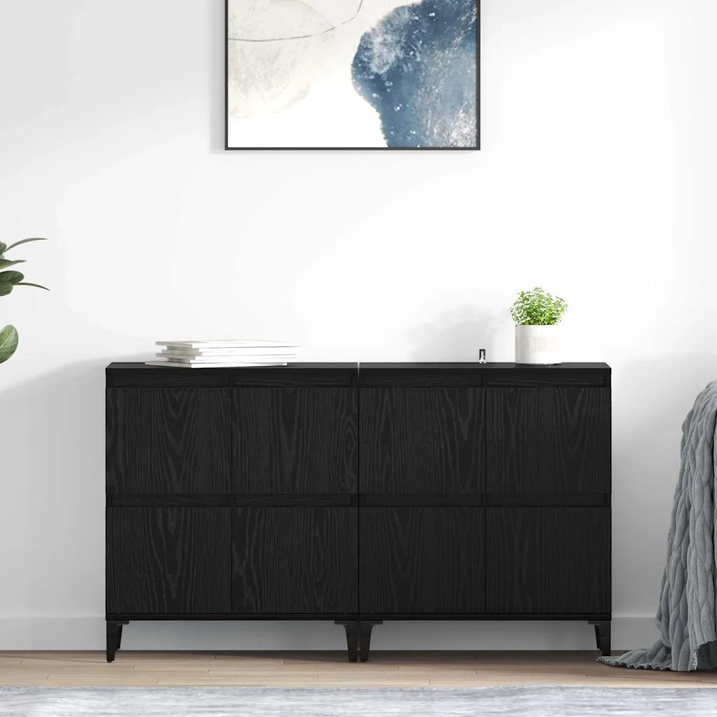 Sideboards 2 pcs Rovere Nero 60 x 35 x 70 cm Legno multistrato